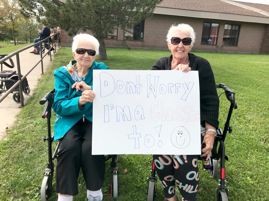 Classic car parade entertains residents of Caressant Care in Arthur