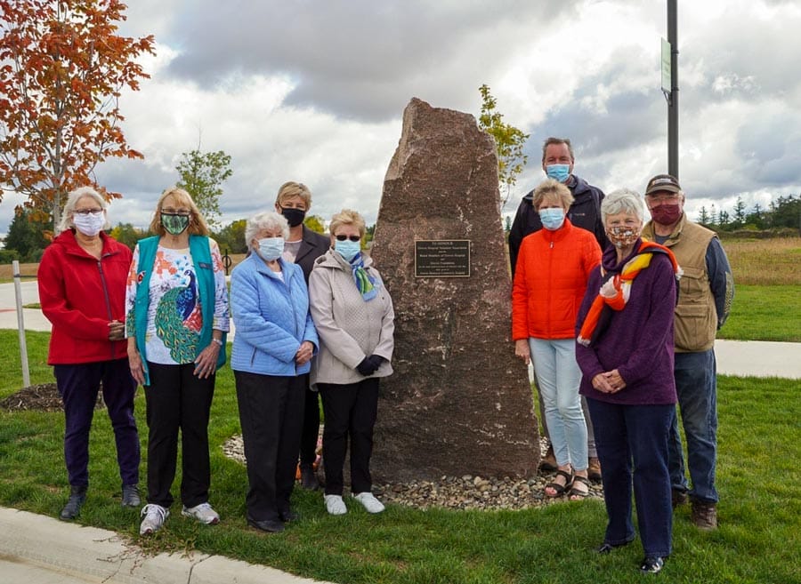 Groves volunteers recognized with  rock unveiling, street naming