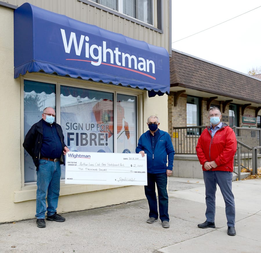 Wightman makes donation to Arthur's BMX Skateboard Park