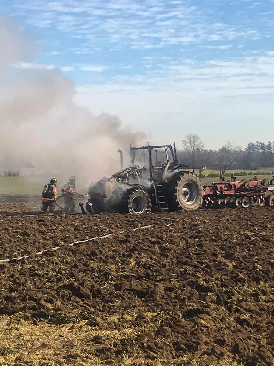 Centre Wellington firefighters attended a tractor fire northwest of Elora