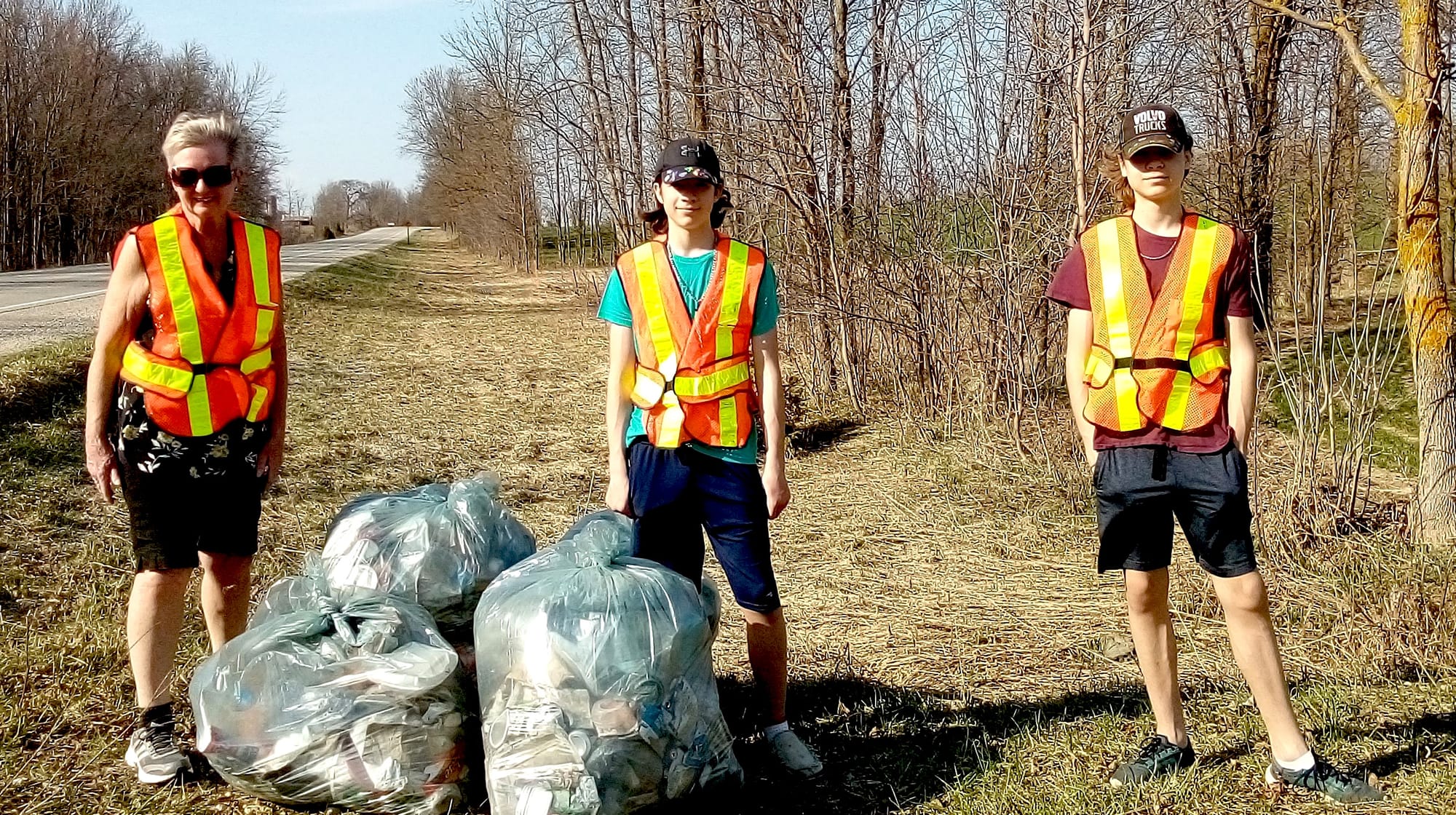 Clifford family cleans up roadside of Lions Adopt-A-Road area