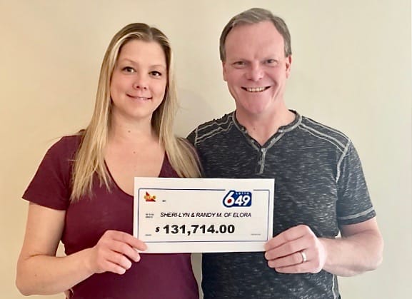 Elora couple wins more than $130,000 in Lotto 6/49 draw