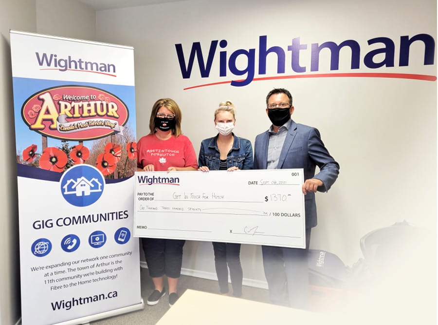 Wightman donates over $1,300 to Get In Touch for Hutch