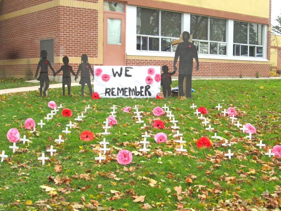 St. Mary's School in Mount Forest created Remembrance display