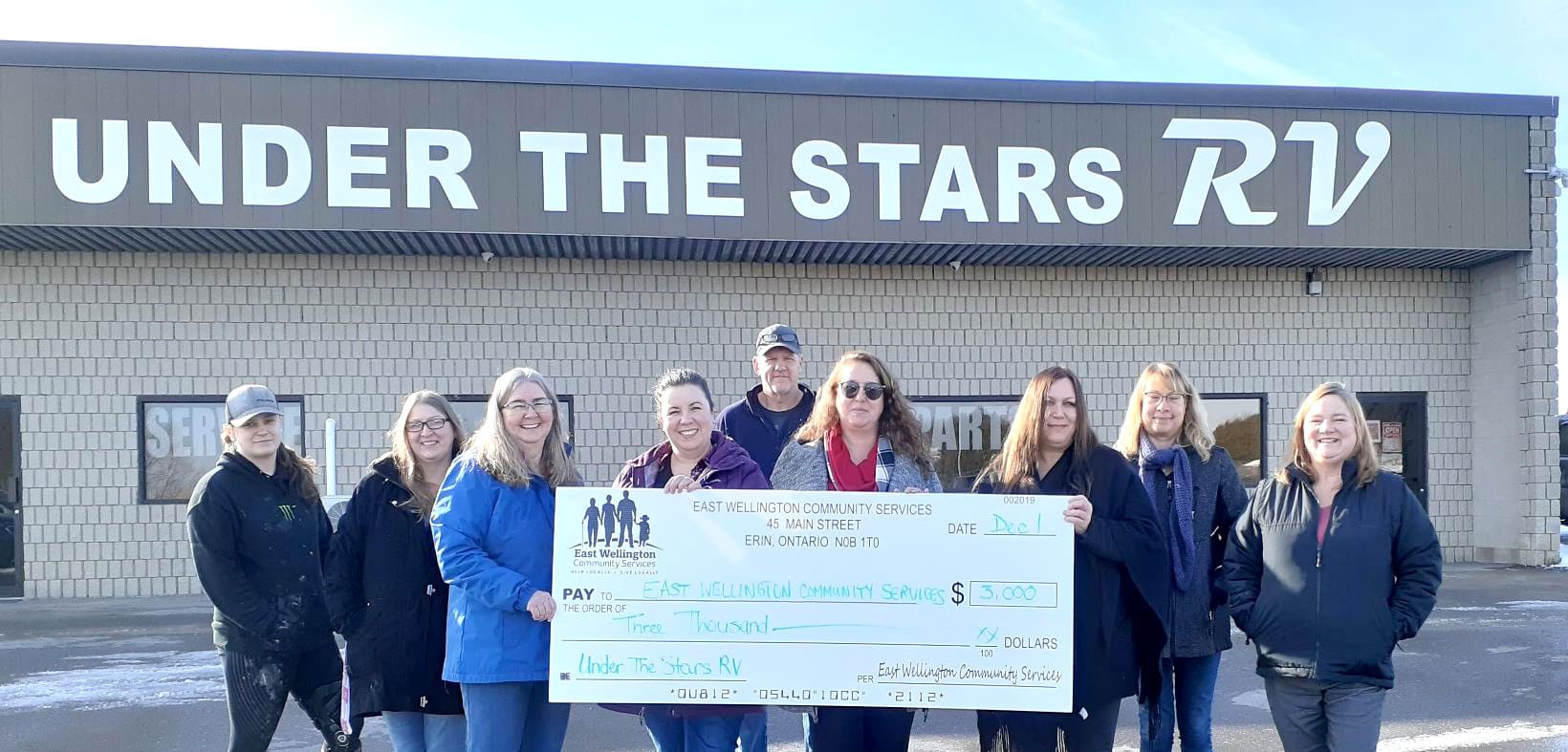 Under the Stars RV makes donation to East Wellington Community Services