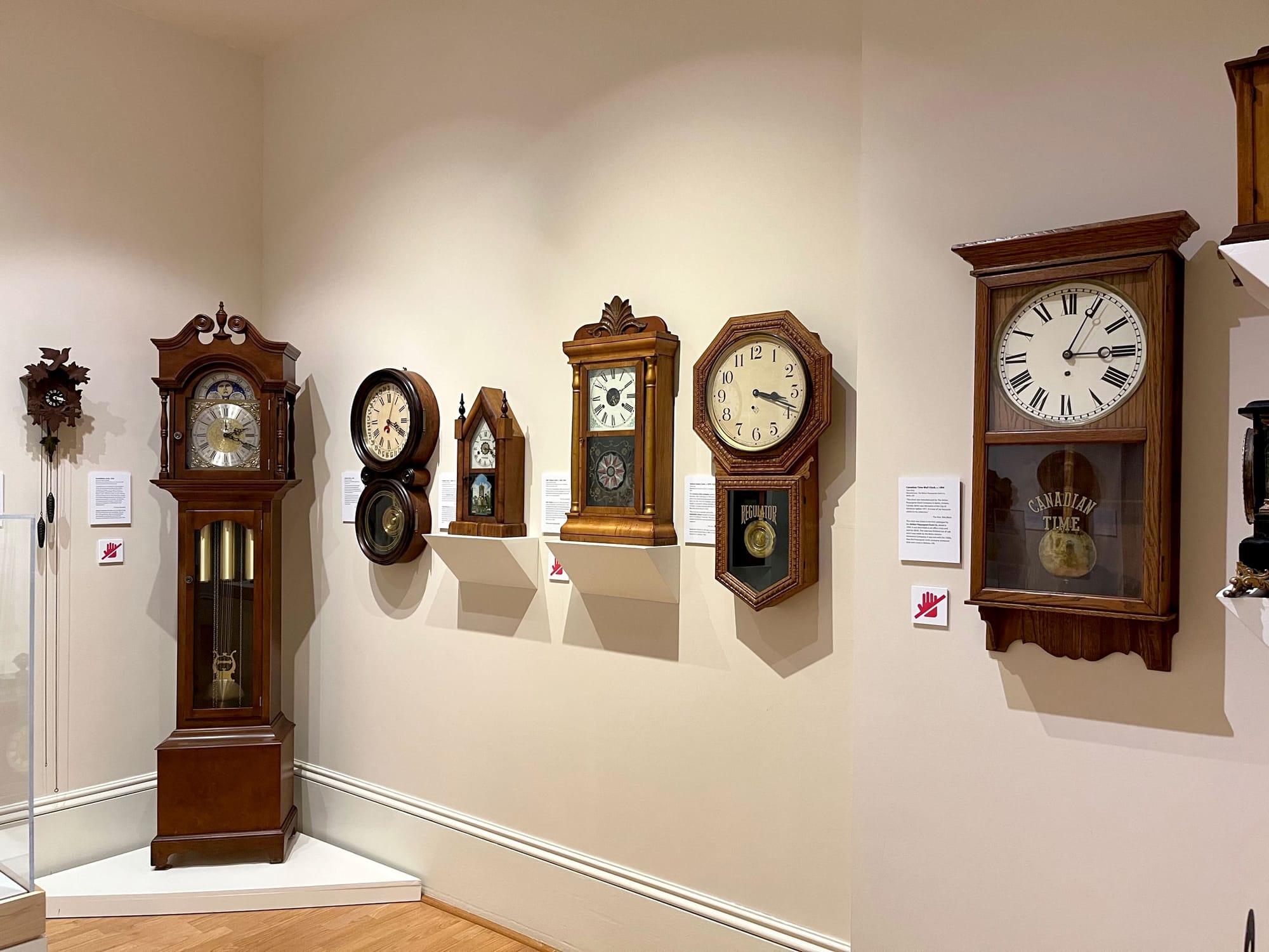 The clock collection of Senator Rob Black now at the WCMA