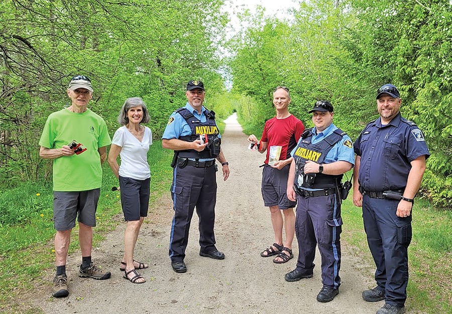 Bike bells handed out by Elora Cataract Trailway Association
