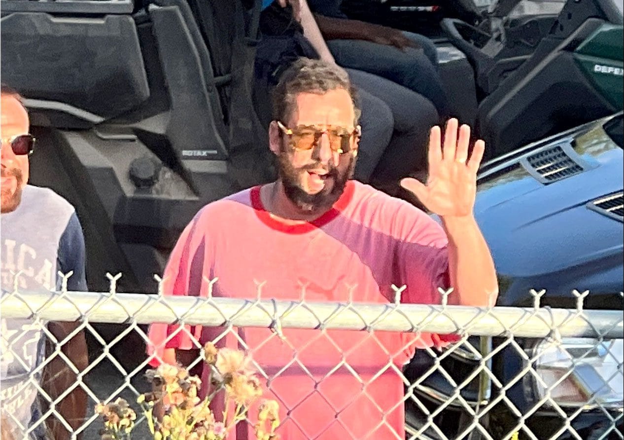 Actor Adam Sandler films movie at Elora Quarry