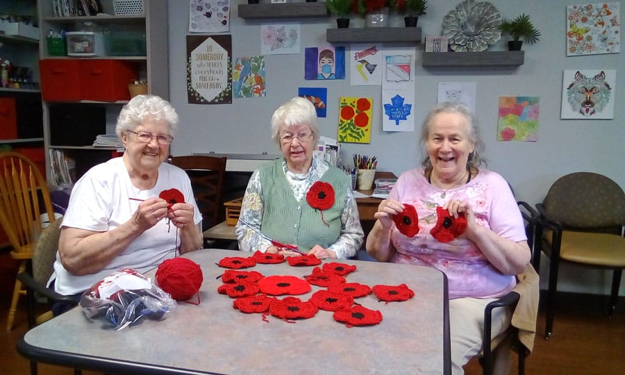 Fergus women create poppies for display at Elora's St. John's Church