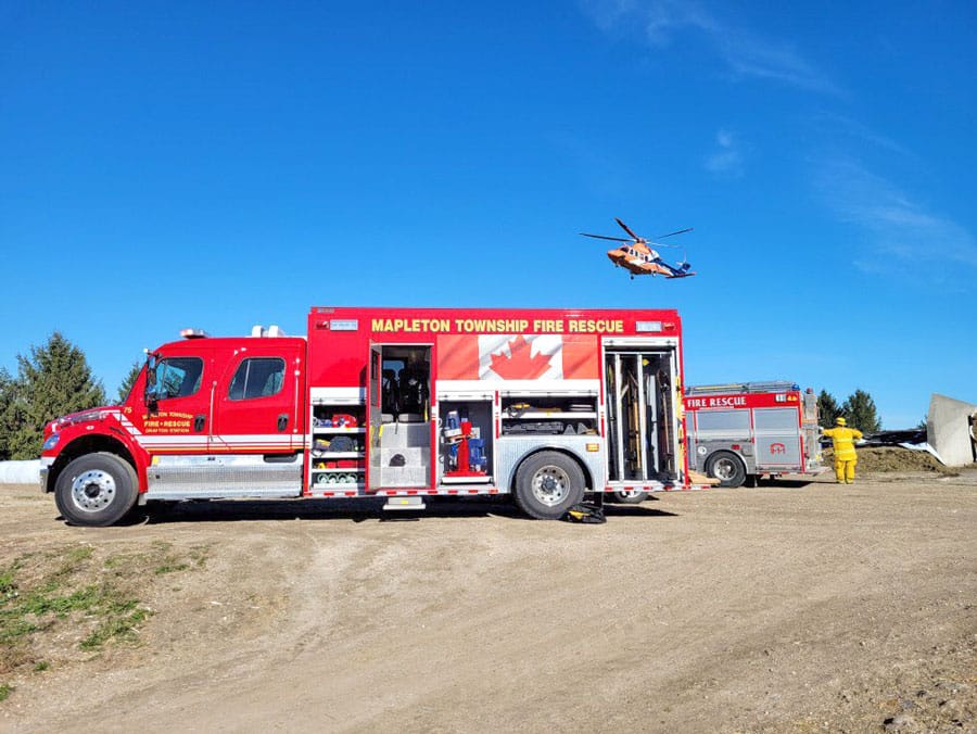 Youth airlifted to hospital after Mapleton farm accident