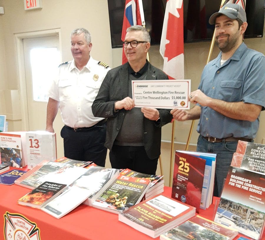Enbridge Gas donates $5,000 to Centre Wellington Fire Rescue for training materials
