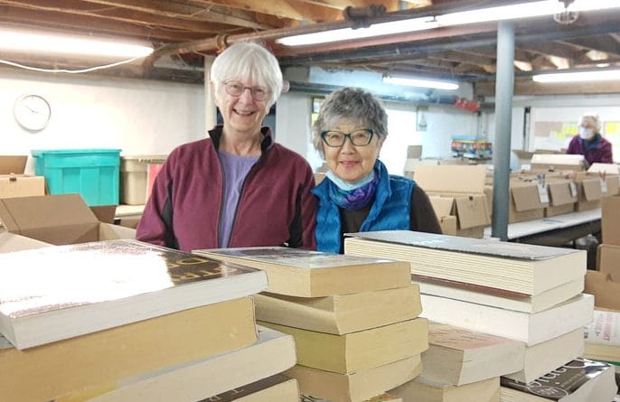Elora Festival Book Sale volunteers ready to take donations