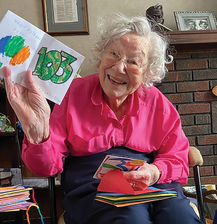 Firefighters, students help Sytske Drijber celebrate 103rd birthday