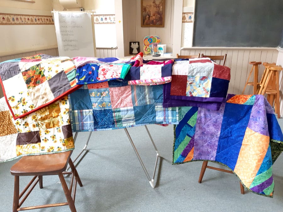 Charity quilting in Harriston