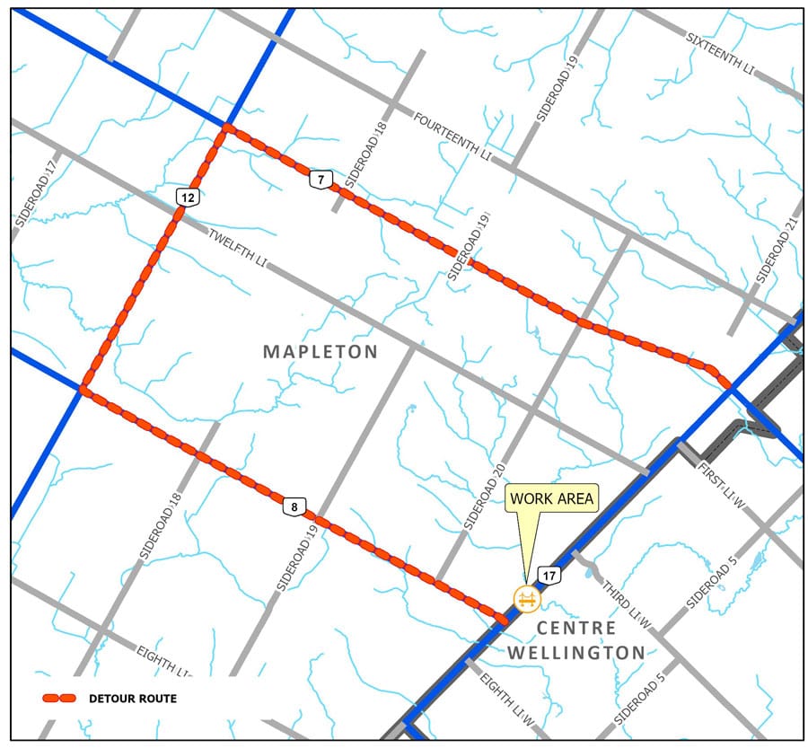 Creekbank Bridge project requires closure on WR 17