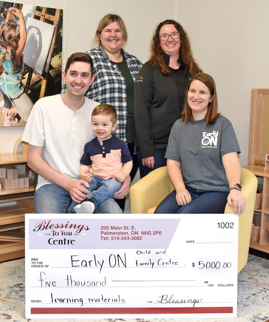 EarlyON Child and Family Centres receive generous donation