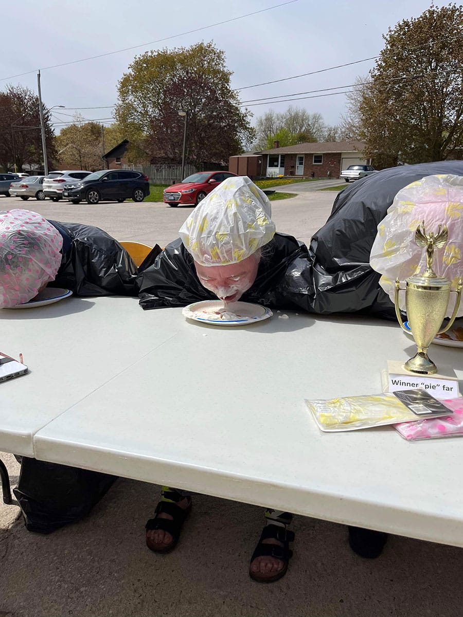 Pie-eating contest with Birmingham Retirement Community