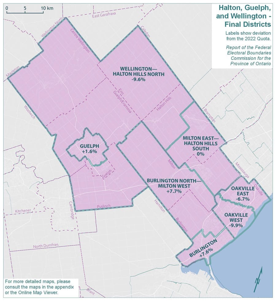 Federal riding boundaries to change, including Wellington-Halton Hills