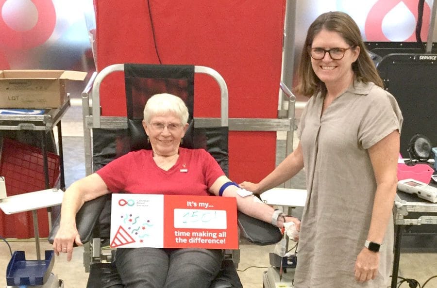 Harriston woman makes 150th blood donation