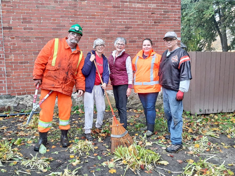 Fall Clean-up at Arthur Cenotaph