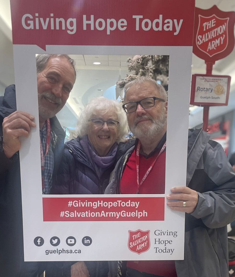 Salvation Army Kettle Campaign supported by Rotary Club of South Guelph