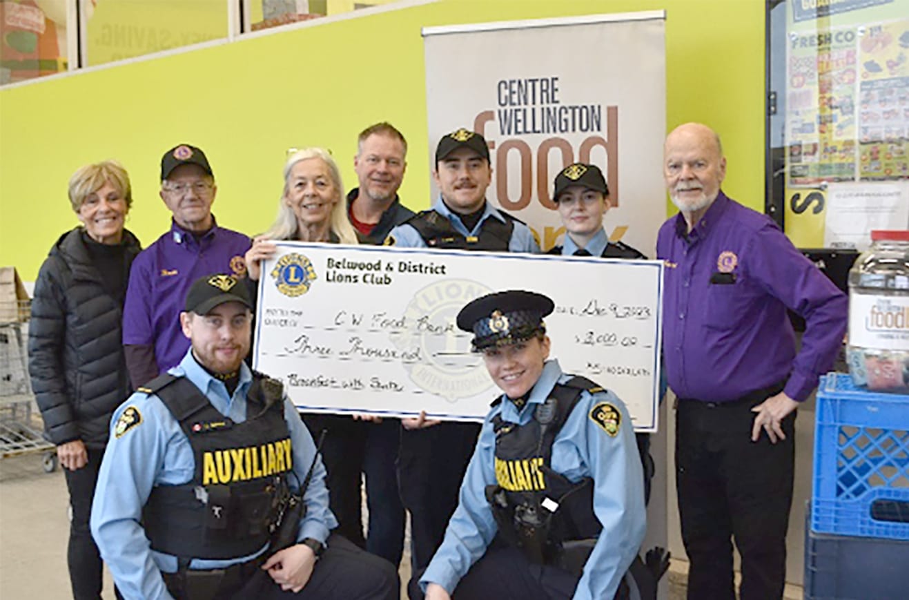 Belwood Lions Club donates $3000 to Centre Wellington Food Bank
