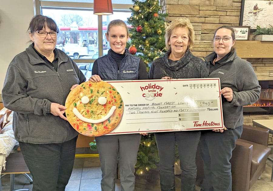 Mount Forest Tim Hortons donates to hospital foundation