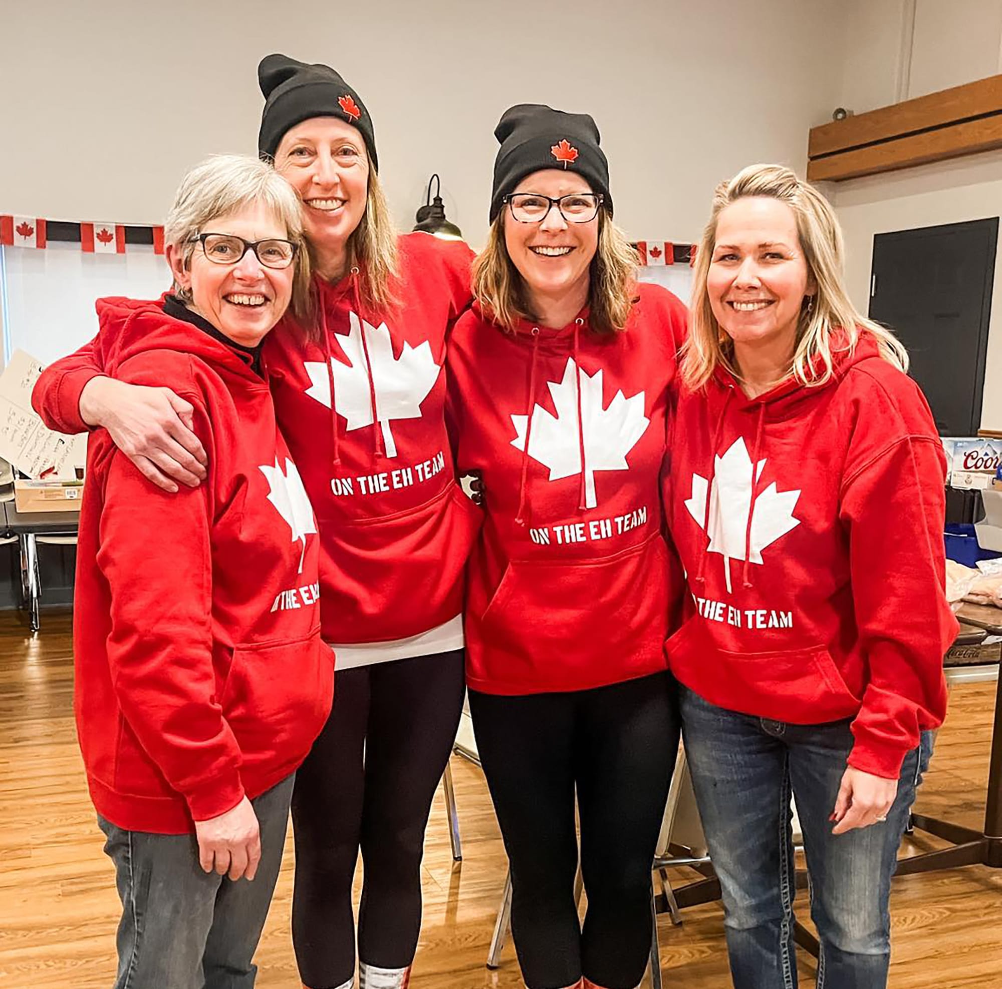 Sea of red and white at Elora Curling Club