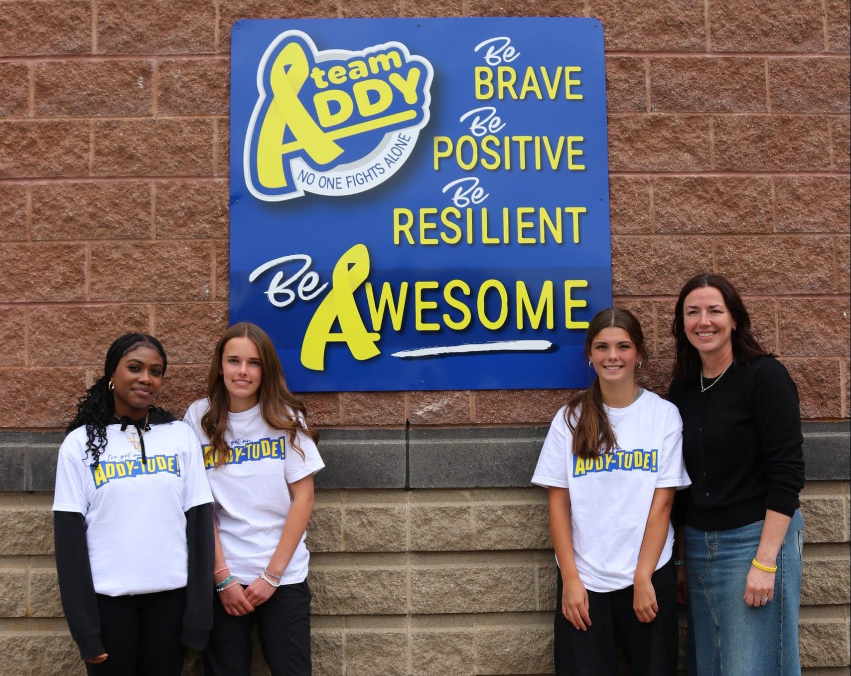 Students unveil ‘Team Addy’ sign in honour of Addison Hill