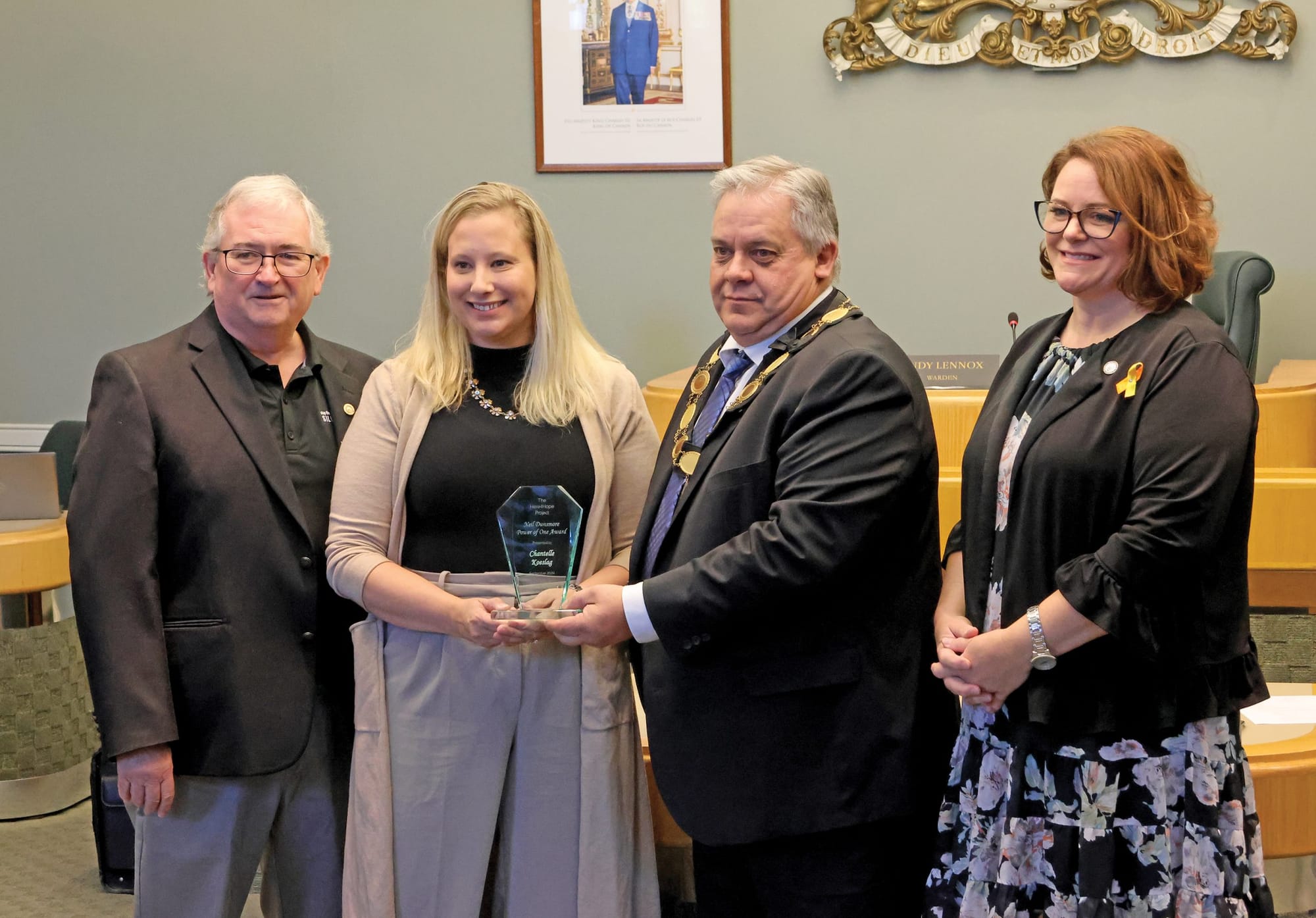 Chantelle Koeslag named this year’s recipient of the Neil Dunsmore Power of One Award