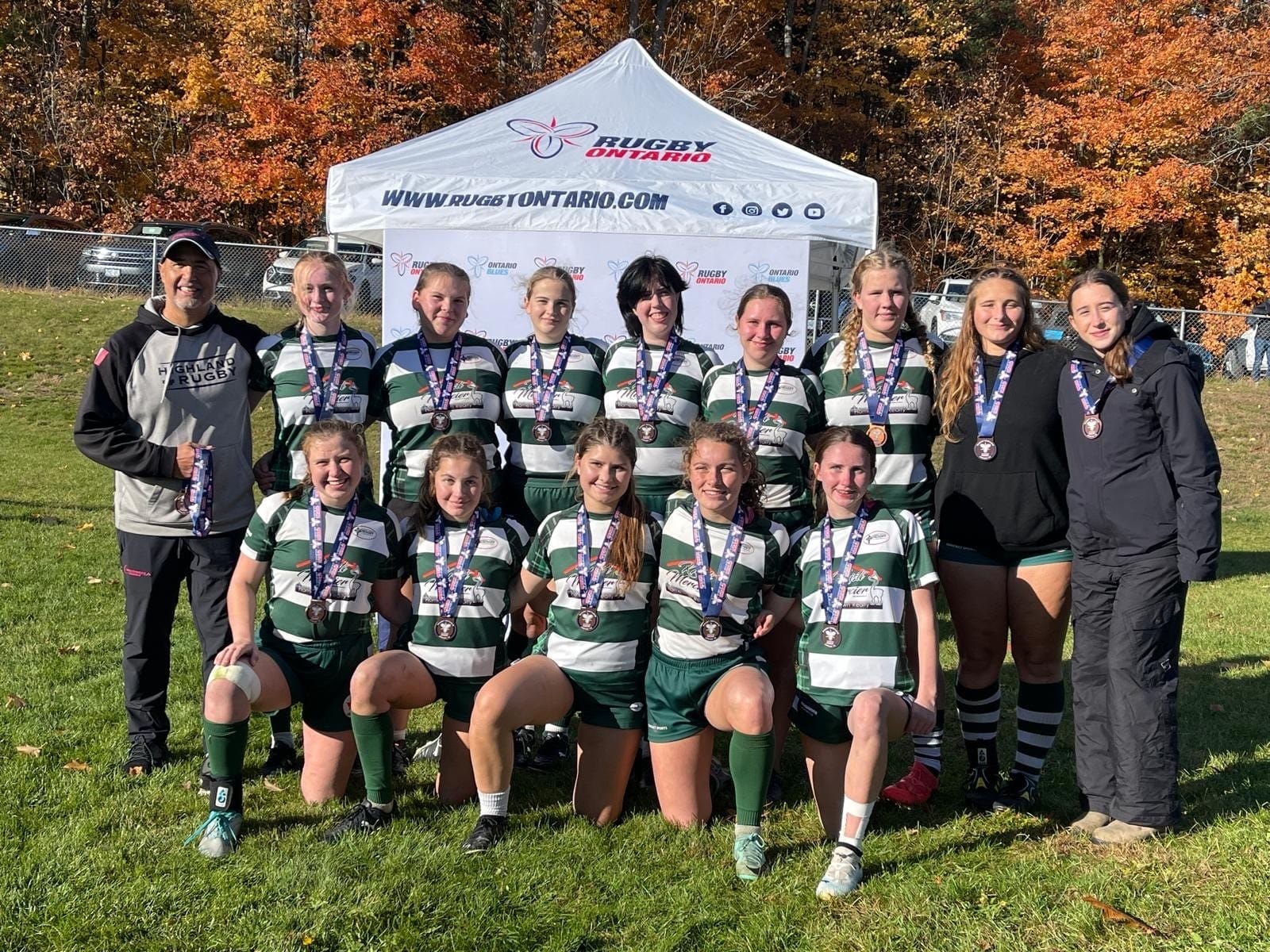 Fergus Highland U16 girls rugby team wins bronze
