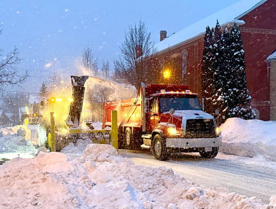 200 truckloads of snow removed from downtown Fergus