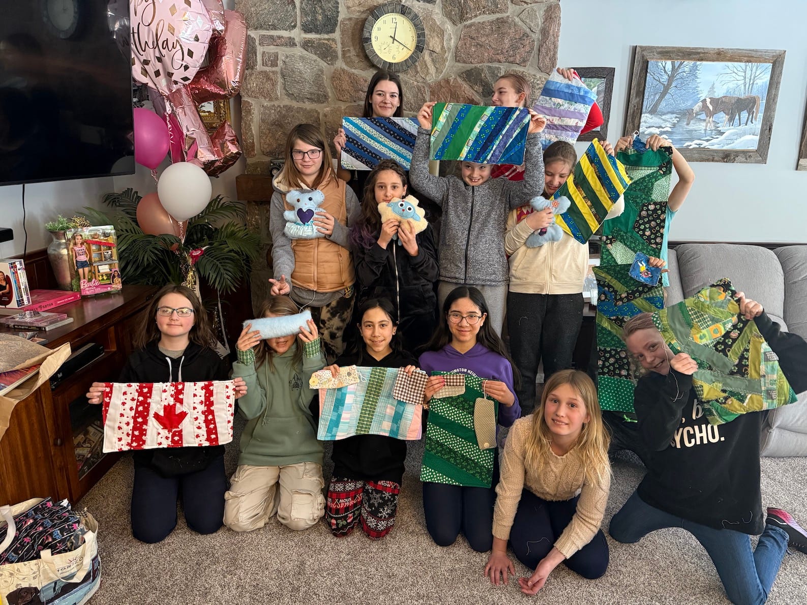 4-H Sewing club meeting