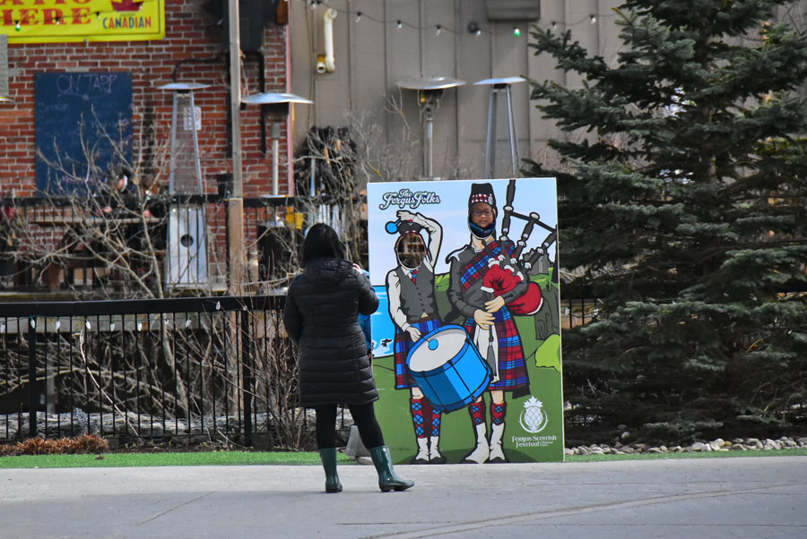 Mad about plaid on Tartan Day in Fergus