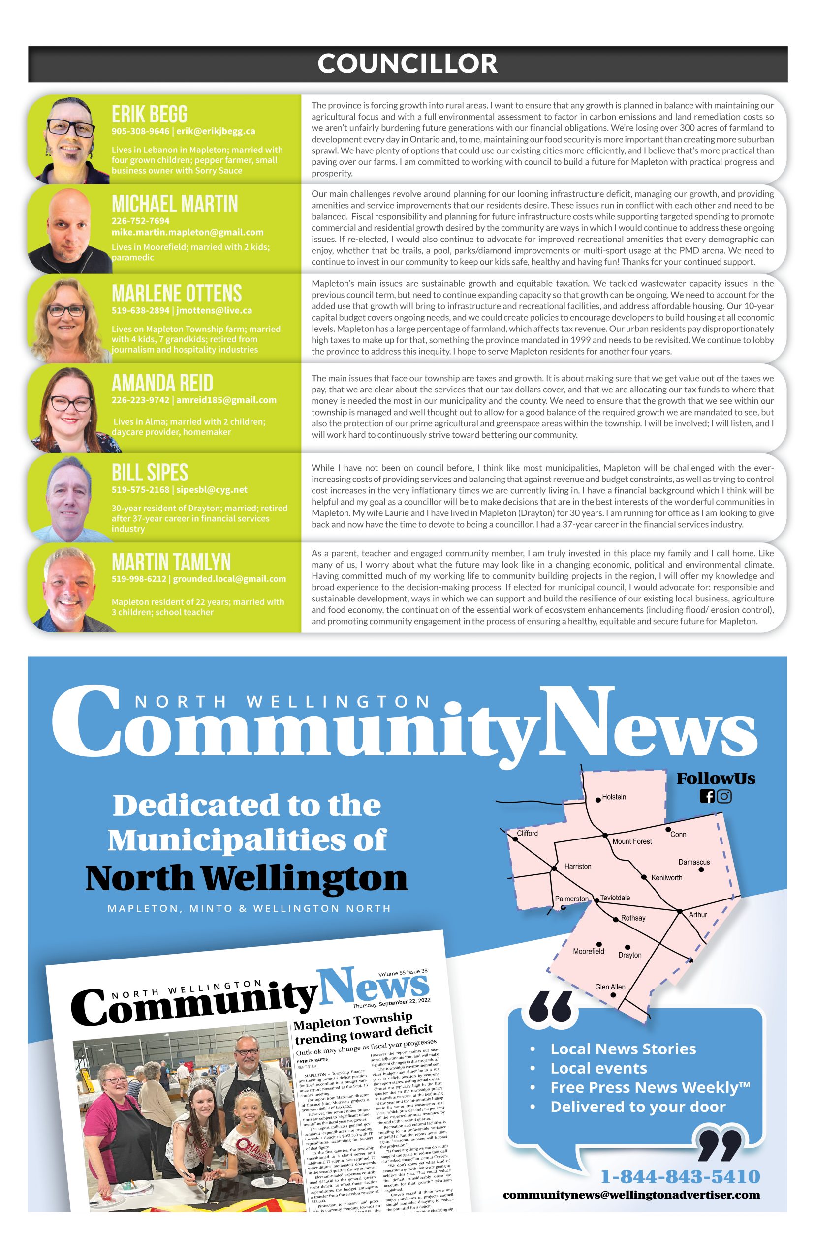 2022 Municipal Election Township of Mapleton Candidates