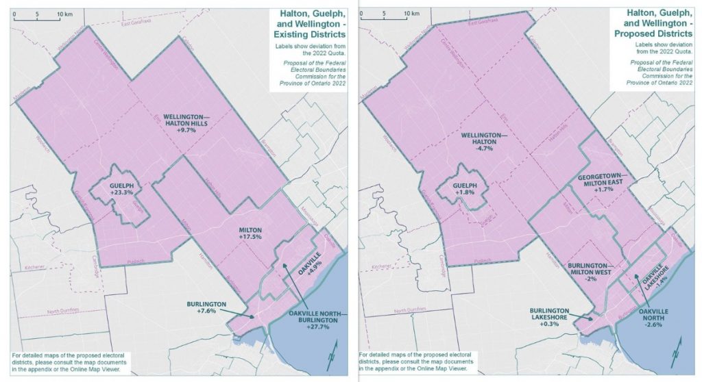 New federal electoral riding boundary proposed for WellingtonHalton Hills