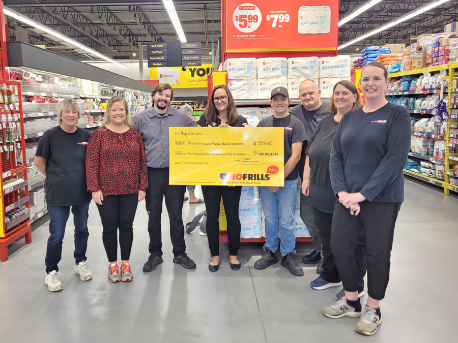 Peter's No Frills Mount Forest donates to Louise Marshall Hospital  Foundation